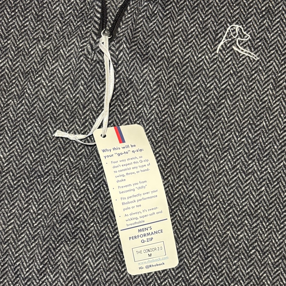 NWT Rhoback Men's Gray 1/4 Zip-Up Sweater - Picture 5 of 5